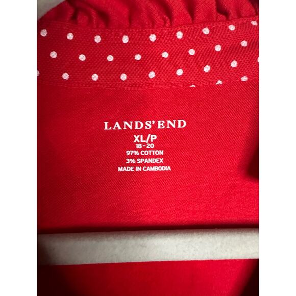 Lands End POLKADOT Red XL P Sleeveless top - Picture 3 of 7